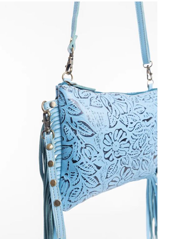 Myra Sky Blue Fennington Leather Women's Purse S-9560