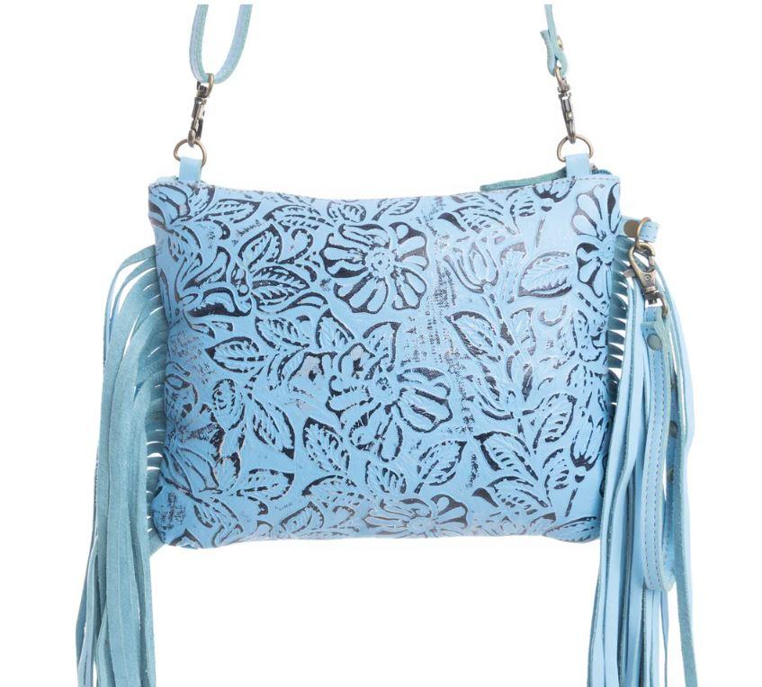 Myra Sky Blue Fennington Leather Women's Purse S-9560