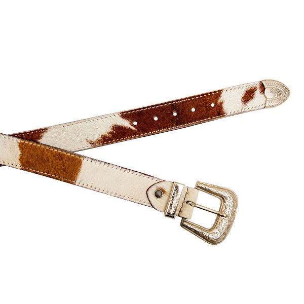 Myra Whoop Cowhair Hairon Women's Leather Western Belt S-6883