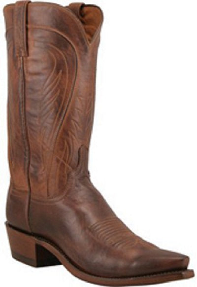 N1596-74 Tan Burnished Ranch Hand Leather Mens Western Cowboy Boots