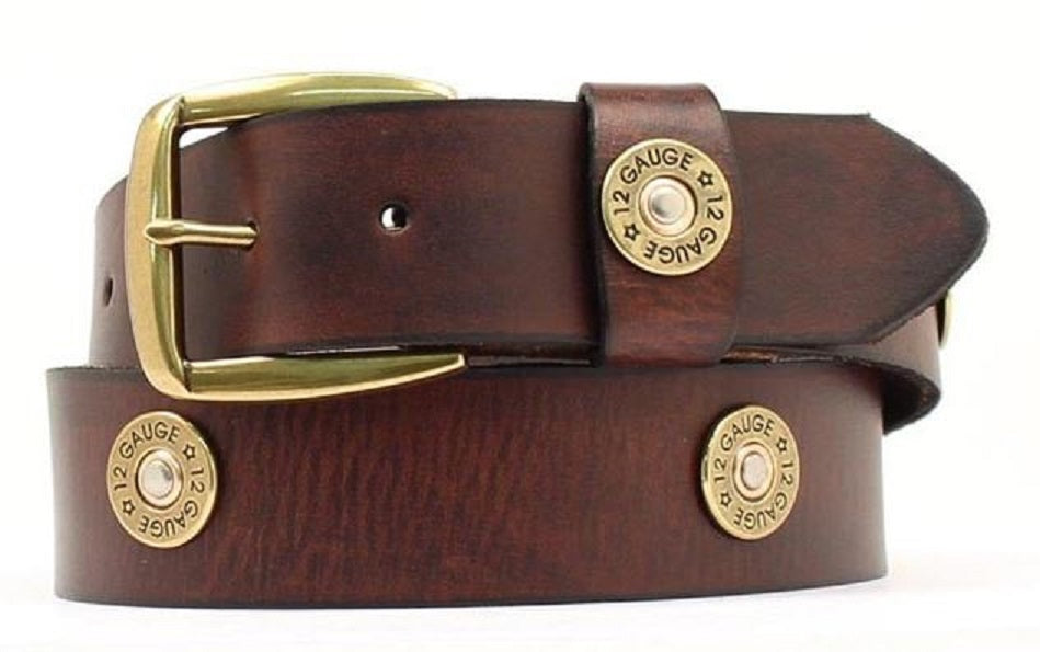 N2472002 Brown Leather Shotgun Shell Accent Nocona Mens Belts