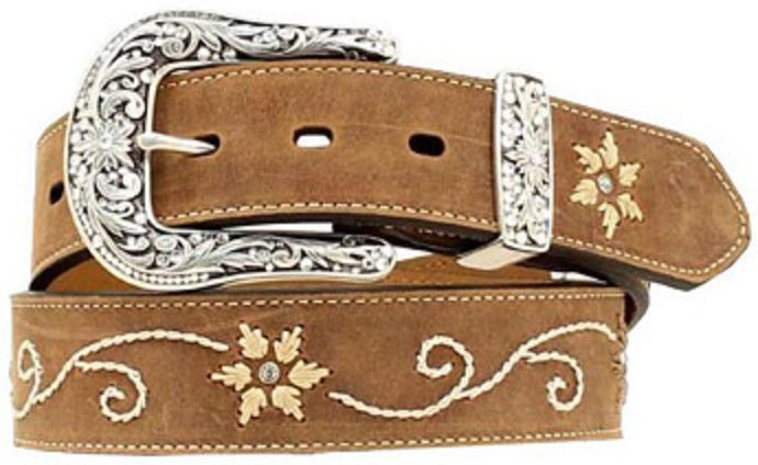 N34470-44 Rhinestone/Floral Embroidery Western Nocona Womens Belts