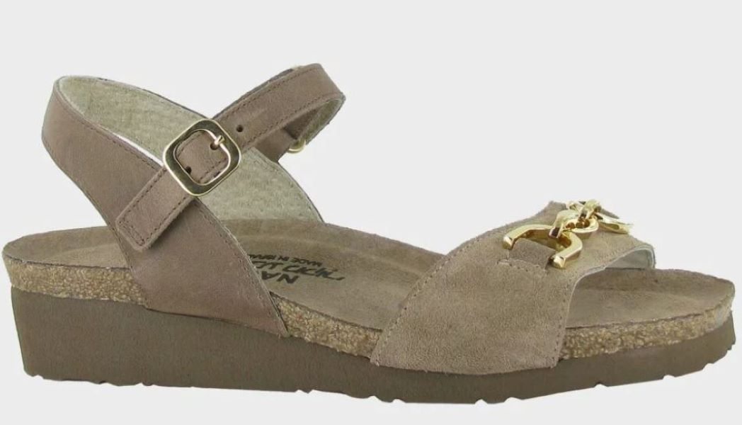 Naot Almond Brown/Bark Nubuck Elegant Aubrey Womens Sandals 4472-SNL