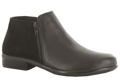 Naot Black Raven Leather/Black Suede Helm Womens Short Comfort Boots 26030-N74
