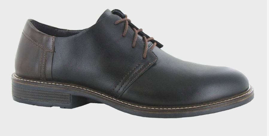 Naot Black Raven Lether/Walnut Leather Chief Mens Dress Shoes 80024-NKO