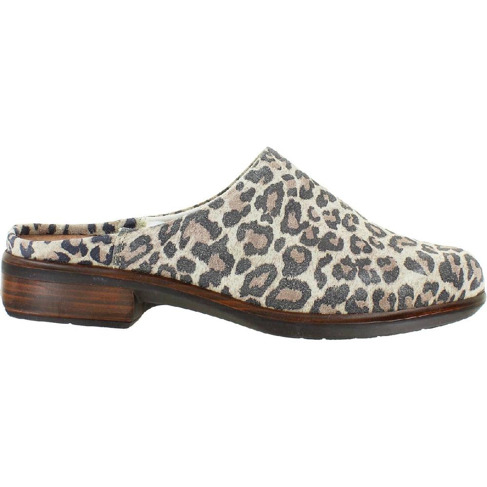 Naot Cheetah Print Suede Lodos Womens Slide On Shoes 26049