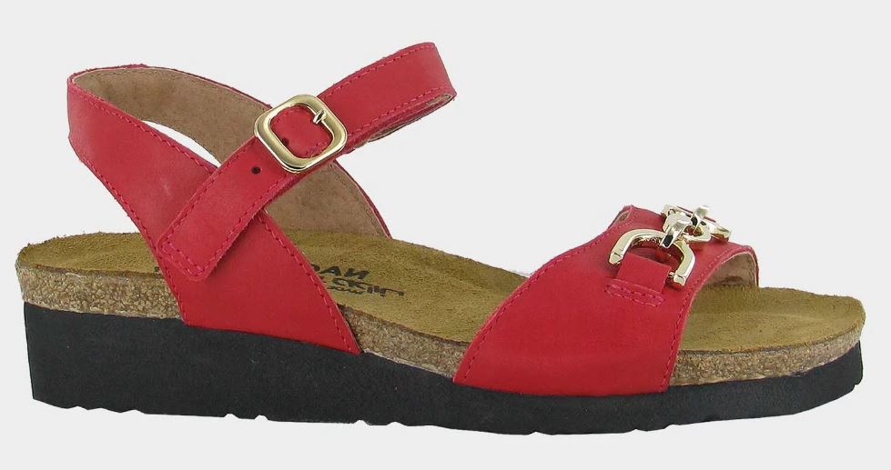 Naot Kiss Red Leather Elegant Aubrey Womens Sandals 4472-C60