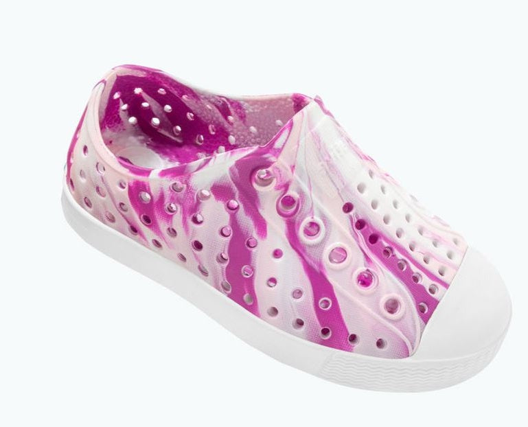 Native Blossom Pink/Shell White/Marbled Jefferson Childrens Slip On Shoes 13100110-8639