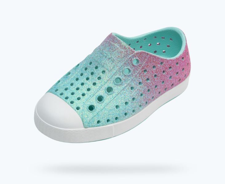 Native Hollywood Hydrangea Bling/Shell White Jefferson Bling Junior (Big Kids) Sneakers 12100112-5635