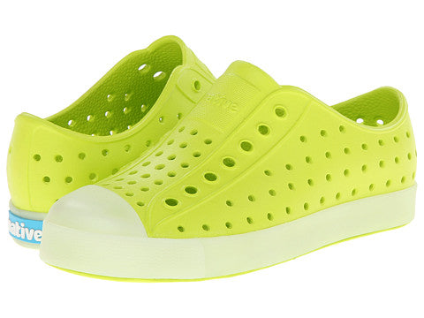Native Jefferson Green Glow EVA KIds Waterproof Sneaker 13100103 GRN