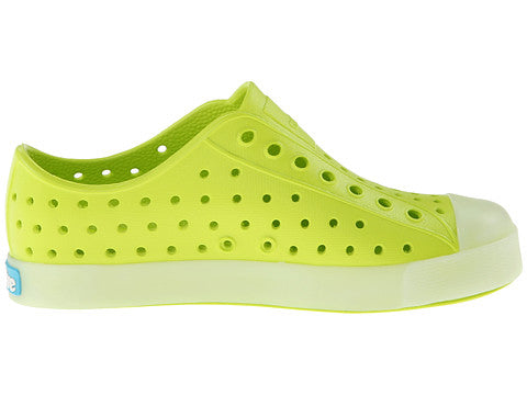 Native Jefferson Green Glow EVA KIds Waterproof Sneaker 13100103 GRN