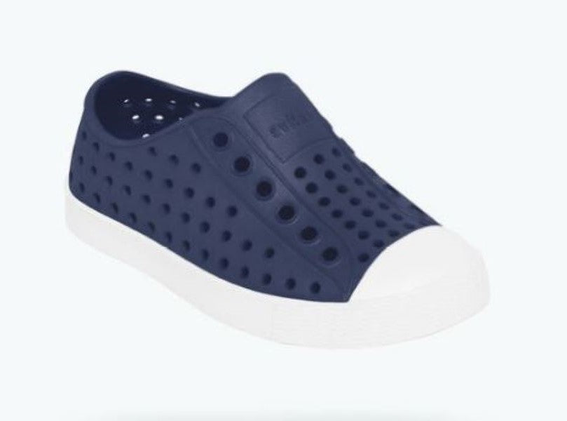 Native Regatta Blue/Shell White Jefferson Children's Shoes (closer to Big Kid Sizes 10-13 3) 15100100-4201