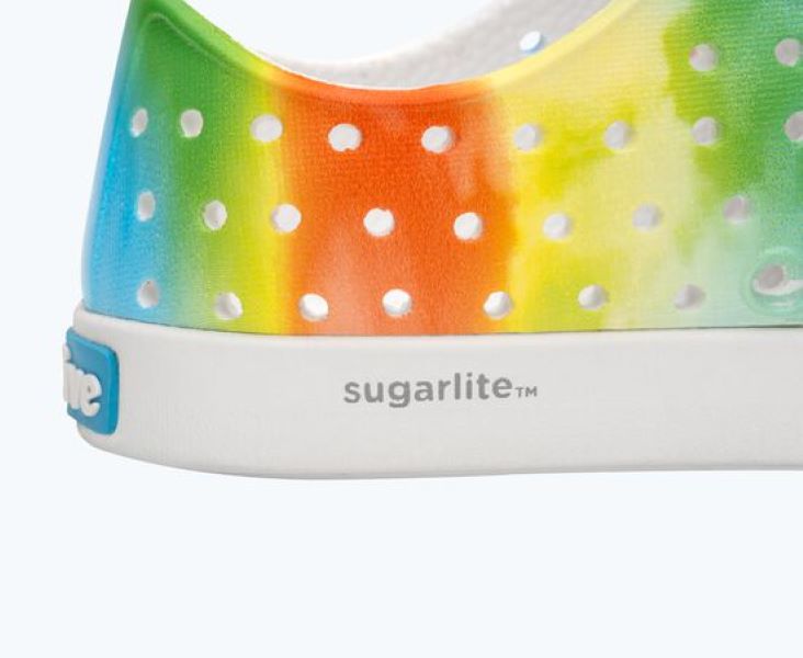 Native Shell White/Shell White/Rainbow Tie Dye Junior (Big Kids) Sneakers 12111501-2055