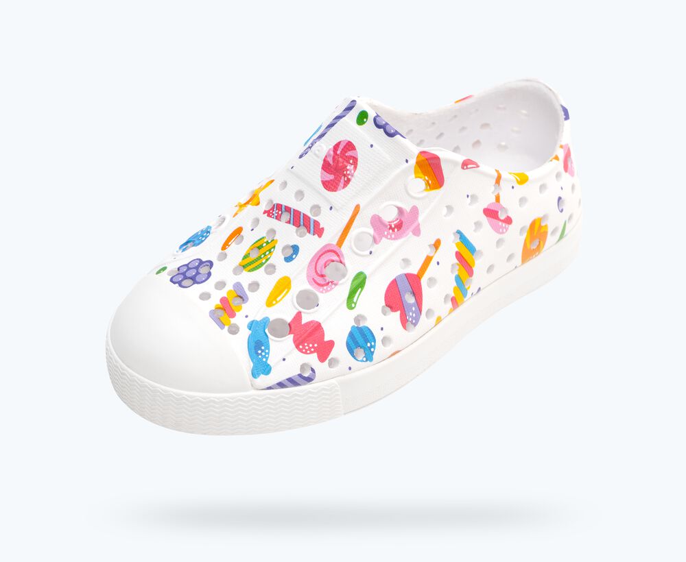 Native Shell White/Shell White/Retro Candy Jefferson Little Kids Sneakers 13111501-9260-C