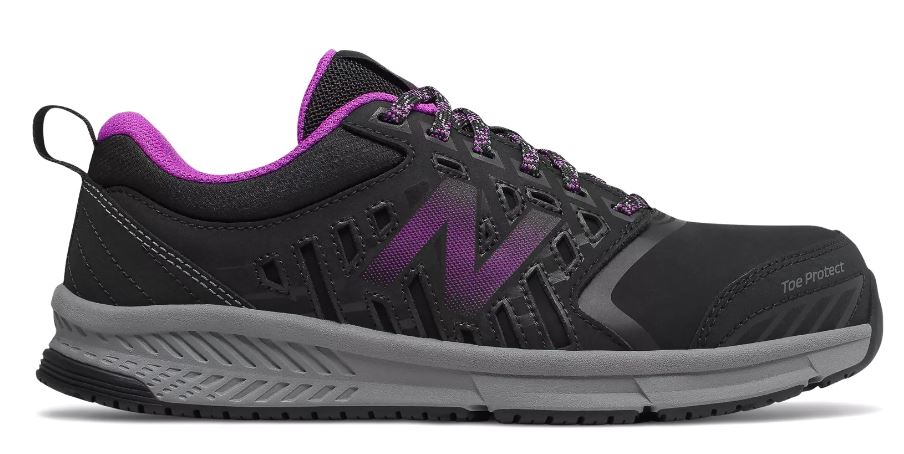 New Balance Black and Purple Alloy Toe Womens Work Shoes WID412P1