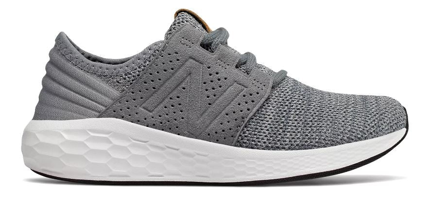 New Balance Gunmetal With White Fresh Foam Cruz Knit Pre-School Toddler Running Shoes KJCRZKPP