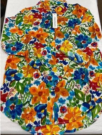 New Direction Women's Mutli Flower Print Top 63251