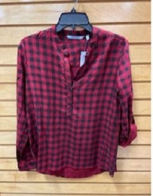 New Direction Women's Red Roll Sleeve Top 31460