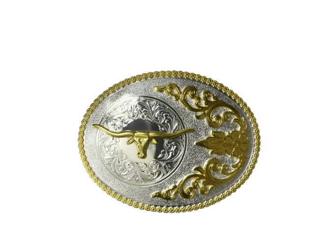 Nocoma Men's Oval Floral Embossed Longhorn Buckle 3756413