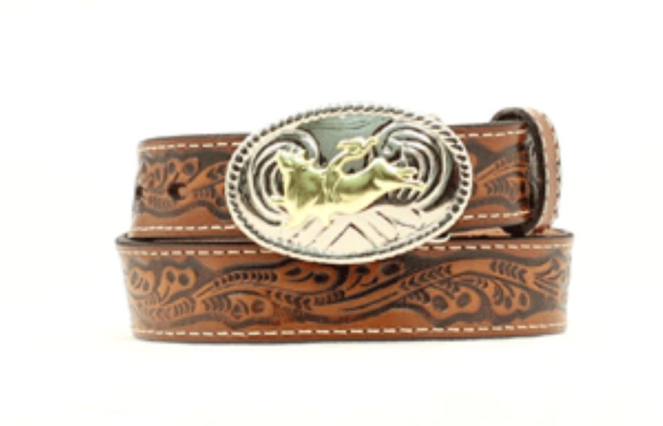 Nocona Boy's Western Bullrider Leather Belt & Buckle N4410402