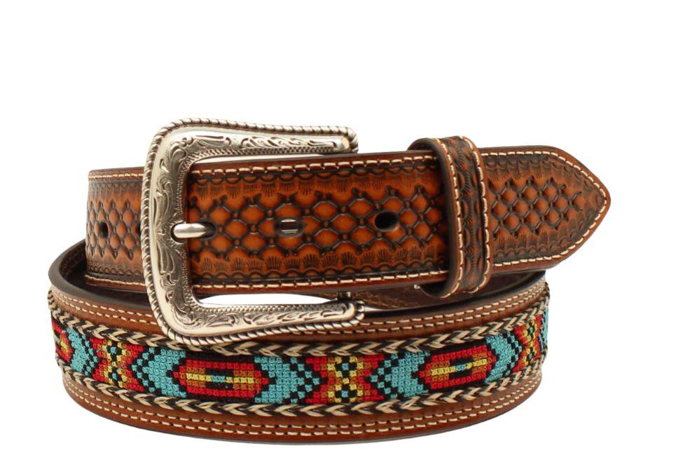 Nocona Brown/Multi-Color Ribbon Center Belt with Removable Buckle N210002102
