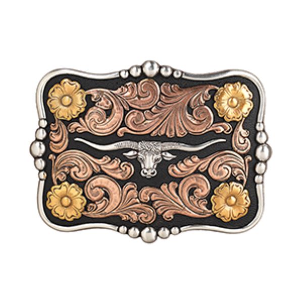 Nocona Longhorn Motif Men's Rectangle Buckle 37917