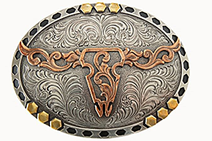 Nocona Raised Longhorn Motif Men's Buckle 37949