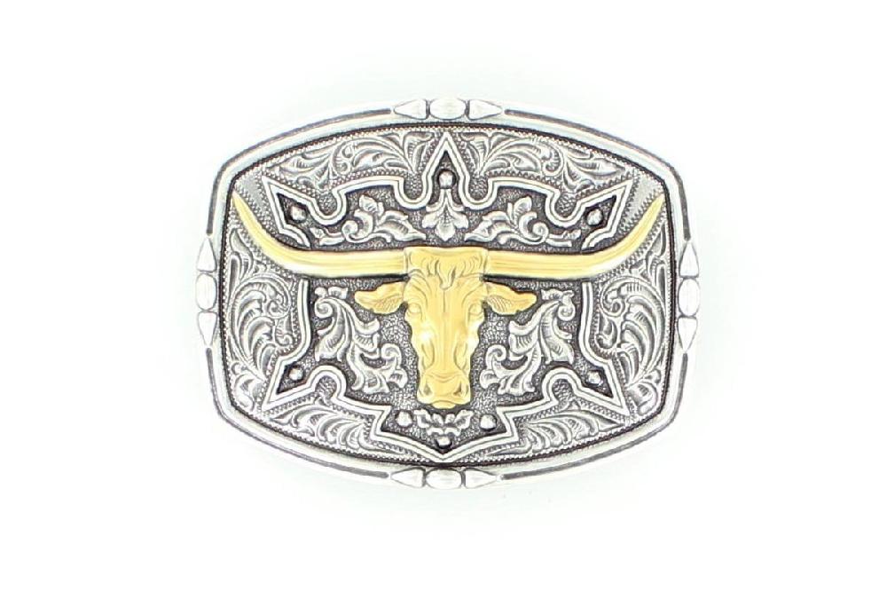 Nocona Silver and Gold Men's Longhorn Buckle 37688