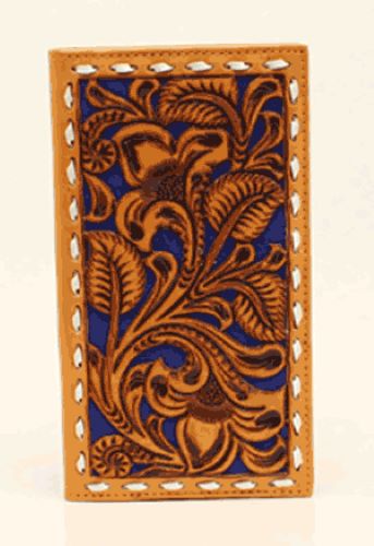 Nocona Tooled Blue Underlay Men's Rodeo Wallet N5497827