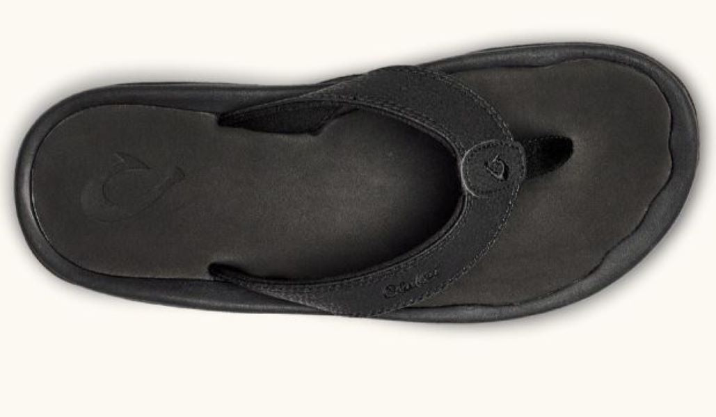 Olukai Black Ohana Mens Beach Sandals 10110-4040