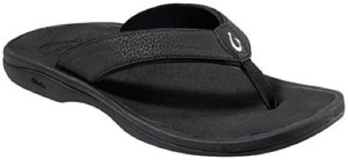 Olukai Black OHANA Thong Flip-Flop Womens Sandals 20110-4040