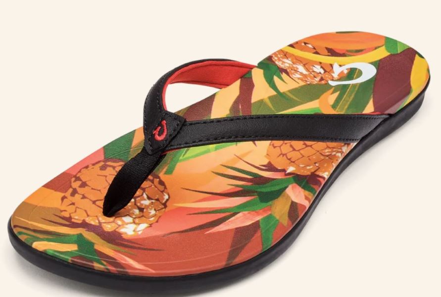 Olukai Black/Pineapple Hoopio Hau Women's Sandals 20437-40PZ