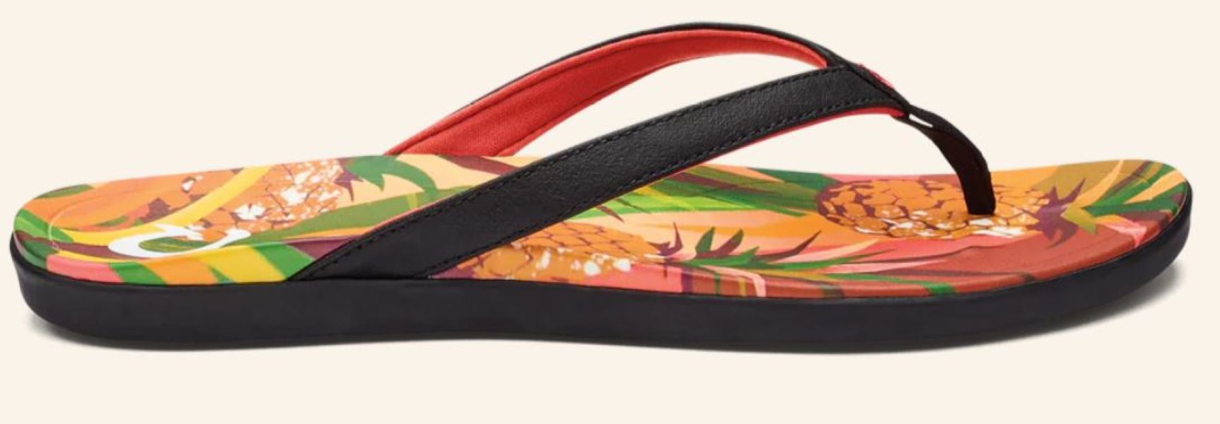 Olukai Black/Pineapple Hoopio Hau Women's Sandals 20437-40PZ