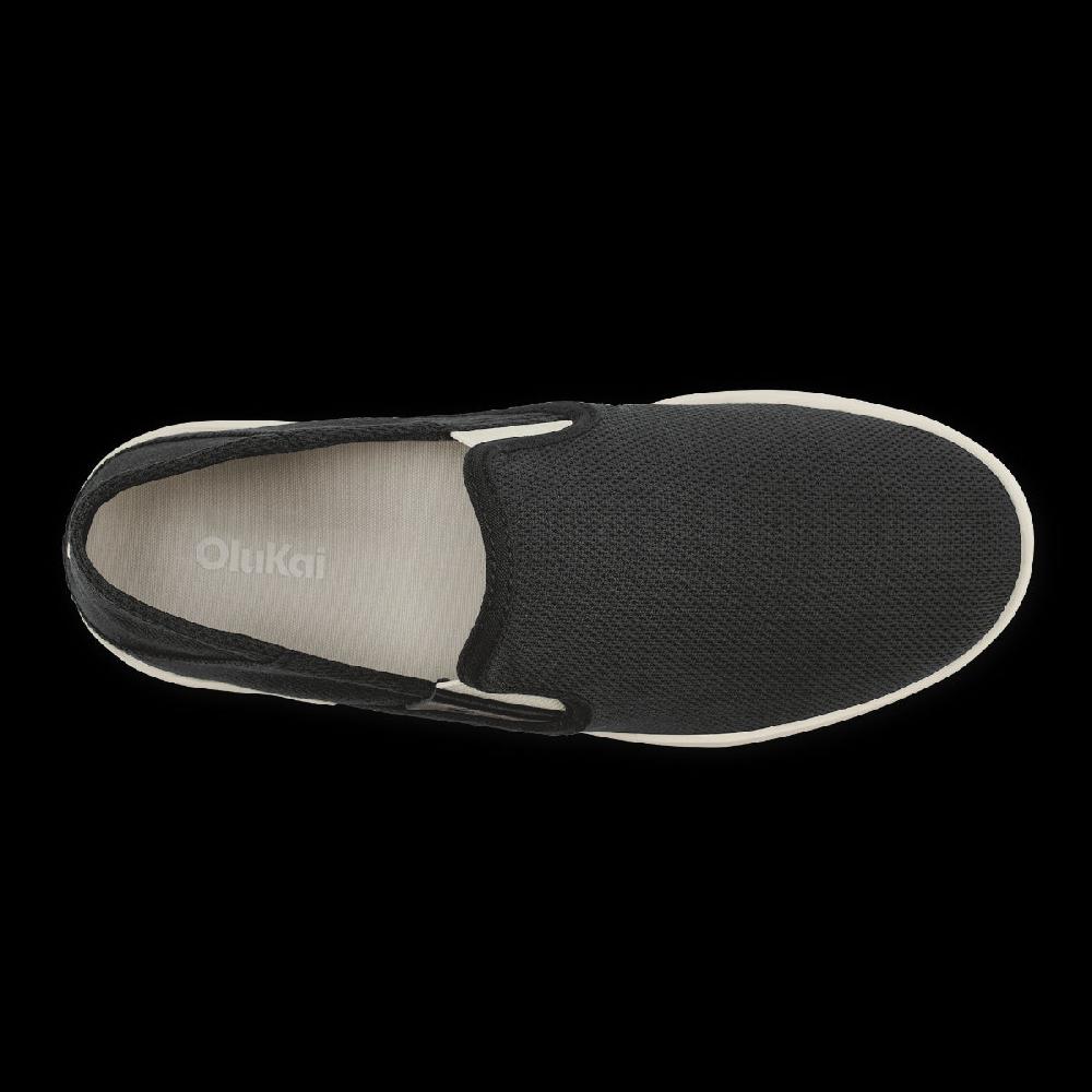 Olukai Black/White Pehuea Women's Breathable Slip-On Shoes 20271-40V2