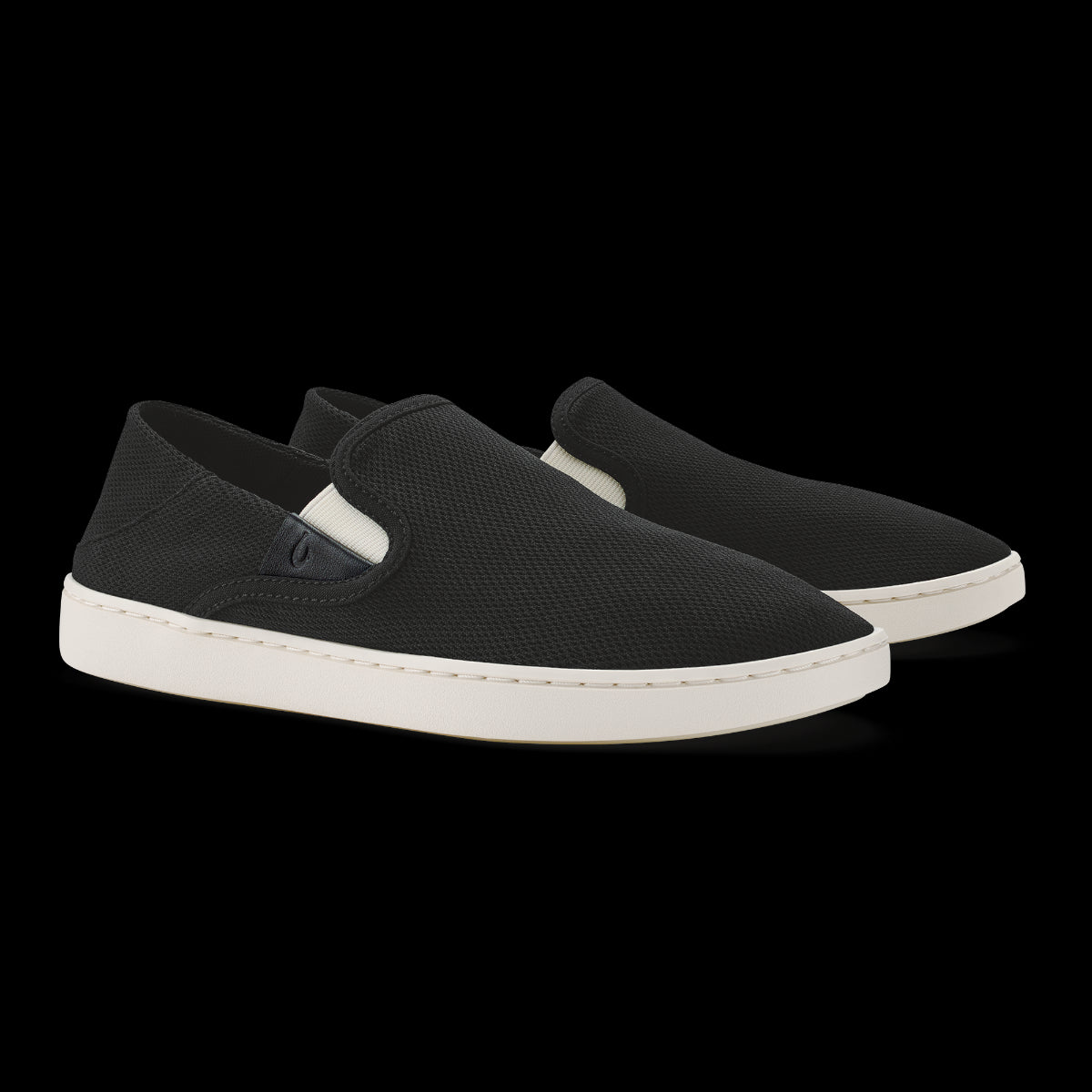 Olukai Black/White Pehuea Women's Breathable Slip-On Shoes 20271-40V2