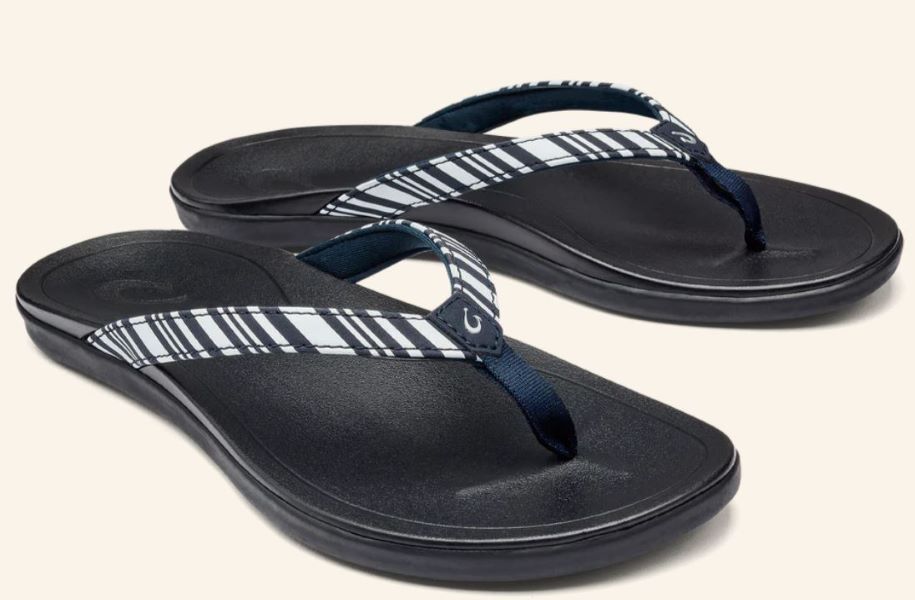Olukai Blue Depth/Stripe Hoopio Women's Sandals 20294-TFZP
