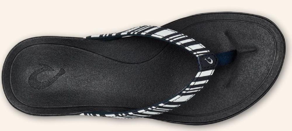 Olukai Blue Depth/Stripe Hoopio Women's Sandals 20294-TFZP