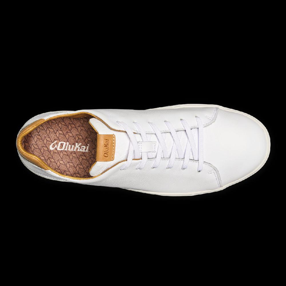Olukai Bright White Lae'ahi Li 'Ili Men's Waterproof Leather Sneakers 10455-WBWB