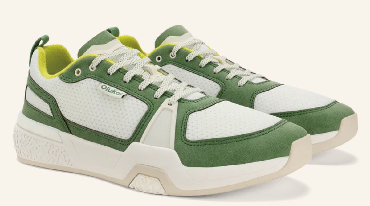 Olukai Bright White/Leaf 'Anau Men's Pickleball Shoes 10545-WBSE