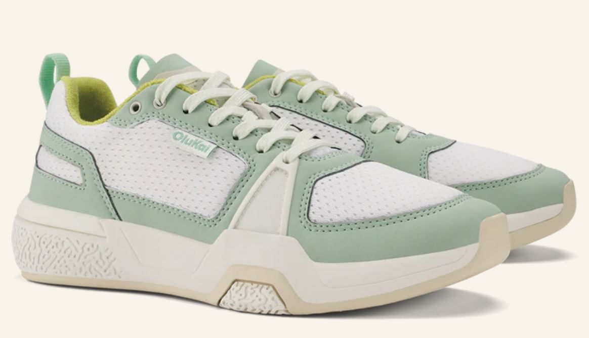 Olukai Bright White/Pale Mint 'Anau Women's Pickleball Shoes 20528-WB7G