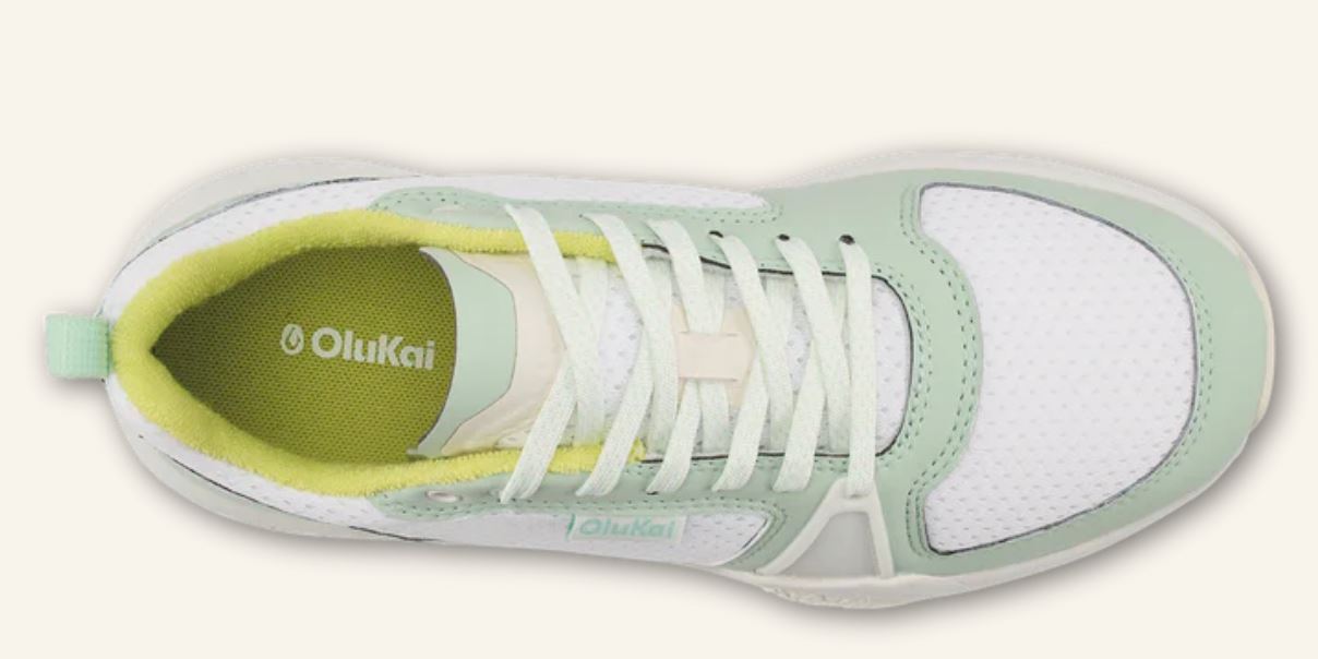 Olukai Bright White/Pale Mint 'Anau Women's Pickleball Shoes 20528-WB7G