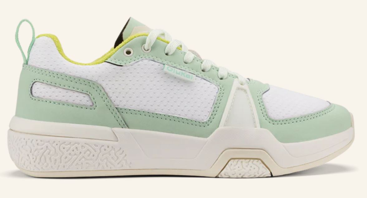 Olukai Bright White/Pale Mint 'Anau Women's Pickleball Shoes 20528-WB7G