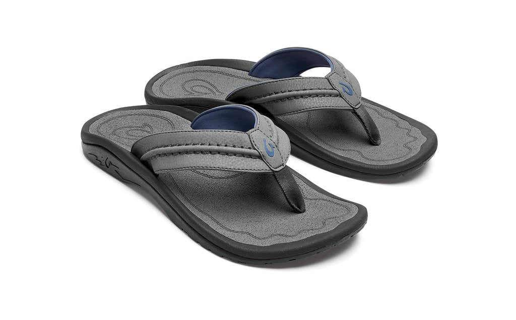 Olukai Charcoal/Charcoal Hokua Mens Beach Comfort Sandals 10161-2626