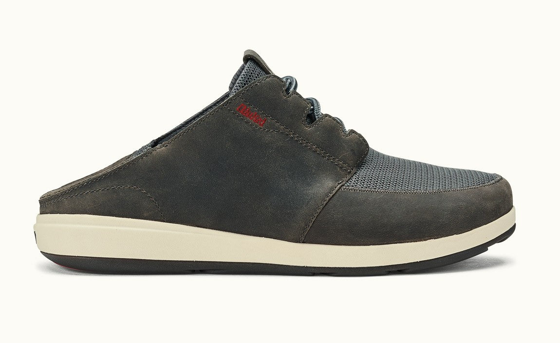 Olukai Charcoal Makia Lace Mens Comfort Shoes 10362-2626