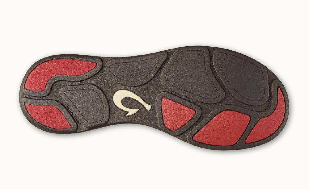 Olukai Charcoal Makia Lace Mens Comfort Shoes 10362-2626