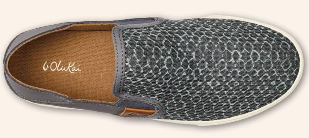 Olukai Charcoal/Mo'o Pehuea Pa'i Women's Slip On Shoes 20360-26XQ