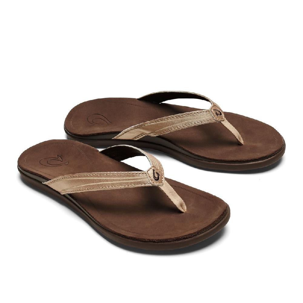 Olukai Copper/Dark Java Aukai Women's Everyday Leather Sandals 20442-CO48