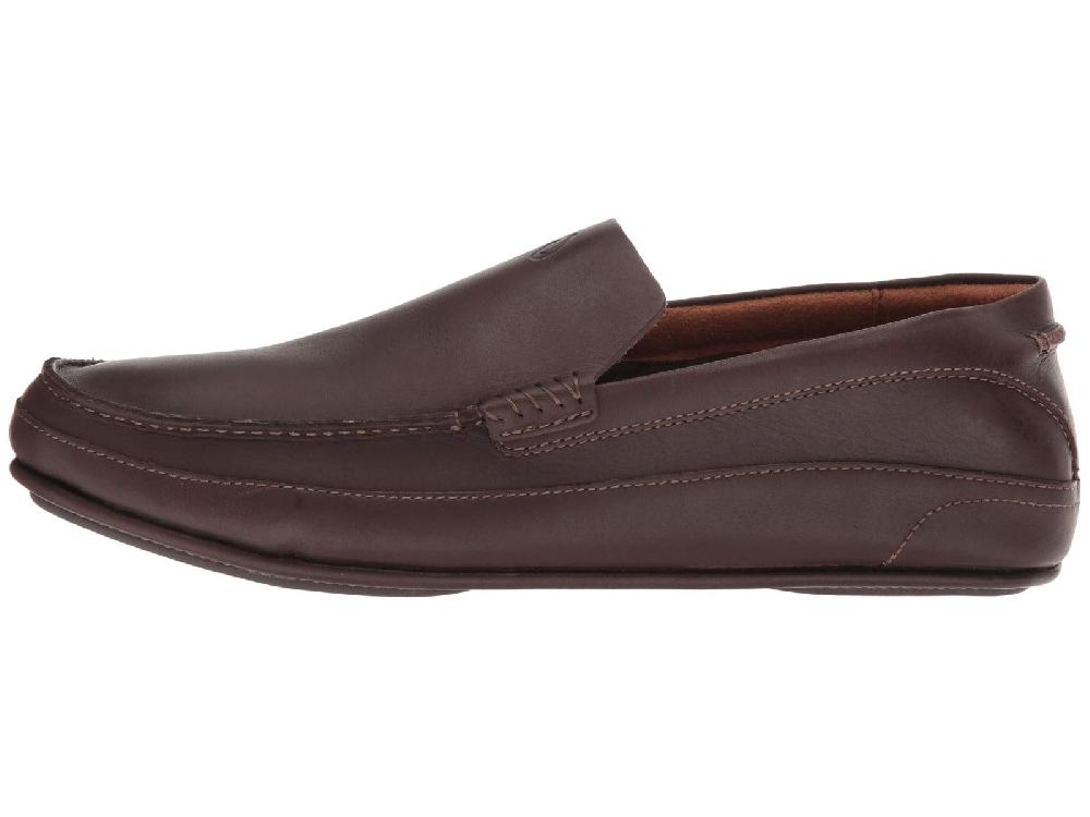 Olukai Dark Brown Kulana Mens Leather Mens Comfort Shoes 10380-6363