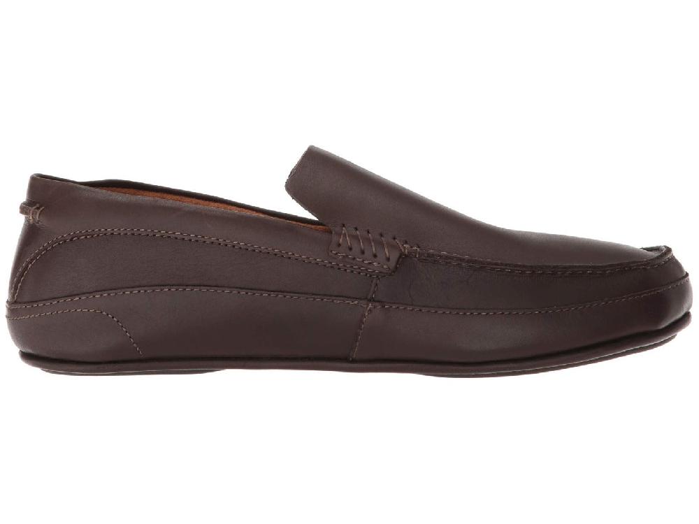 Olukai Dark Brown Kulana Mens Leather Mens Comfort Shoes 10380-6363