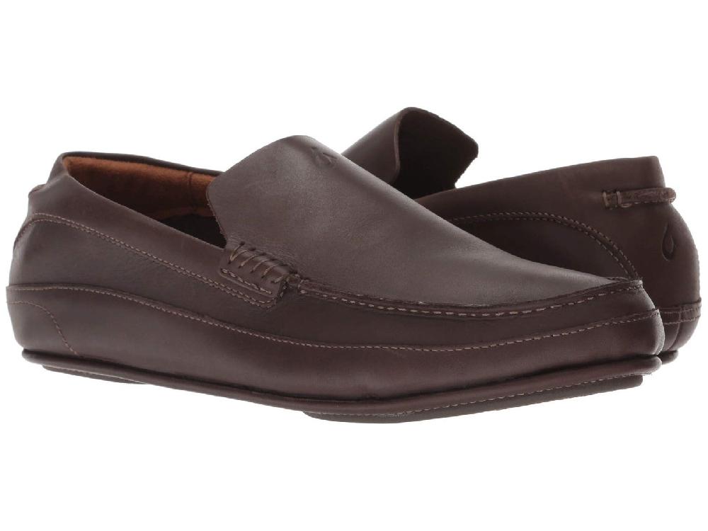 Olukai Dark Brown Kulana Mens Leather Mens Comfort Shoes 10380-6363
